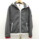 【中古】MONCLER ダウンジャケット ウール ナイロン ダウン フェザー グレー アイボリー 表記サイズ:1