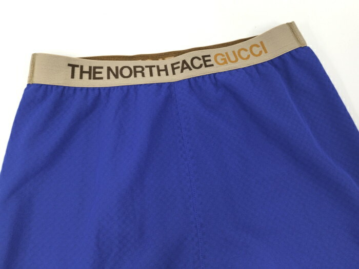 【中古】THE NORTH FACE GUCCIコラボレーション ロングパンツ ポリエステル ブルー 表記サイズS