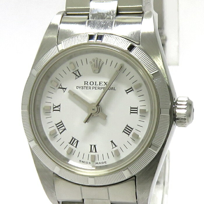 【中古】ROLEX オイスターパーペチュアル 自動巻き SS ホワイト文字盤 P番 76030