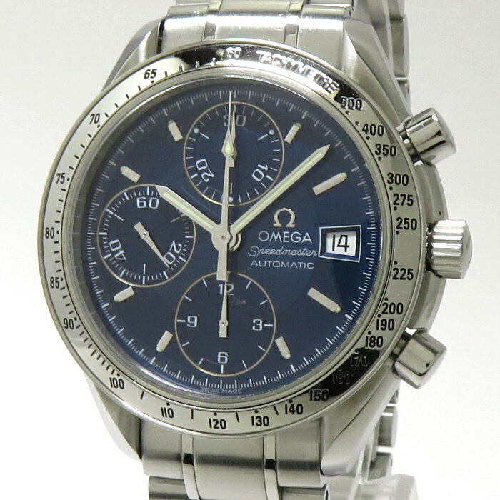 【中古】OMEGA スピードマスター デイト 自動巻き SS ブルー文字盤 3513.80