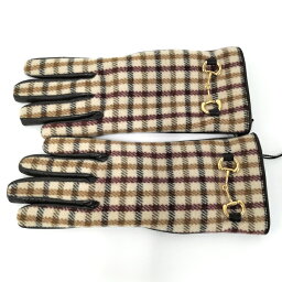 【中古】GUCCI グローブ 手袋 ホースビット ブラウン 603635