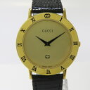 【中古】GUCCI 腕時計 インターロッキングG クオーツ ゴールド文字盤 3000M