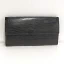 【中古】LOUIS VUITTON 二つ折り 長財布 ポルトフォイユ サラ エピ ノワールブラック M63592