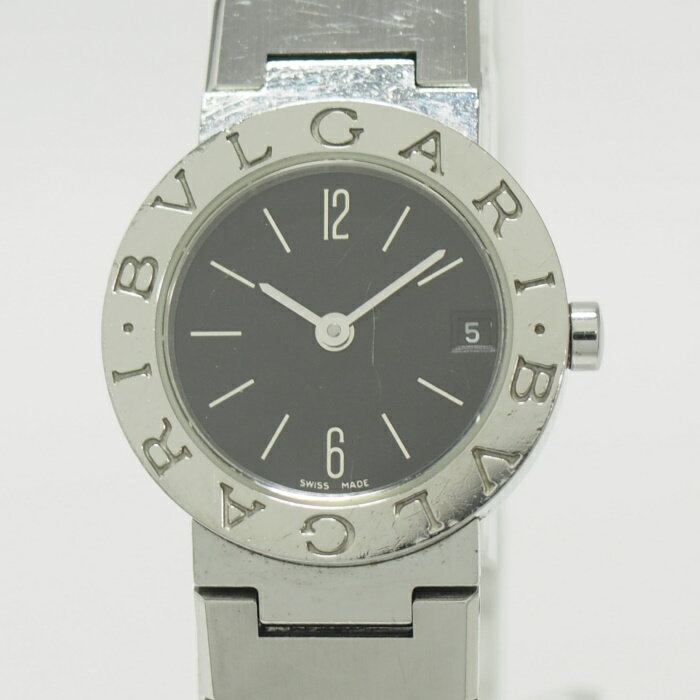 【中古】BVLGARI ブルガリブルガリ クオーツ SS レディース 腕時計 ブラック文字盤 BB23SS