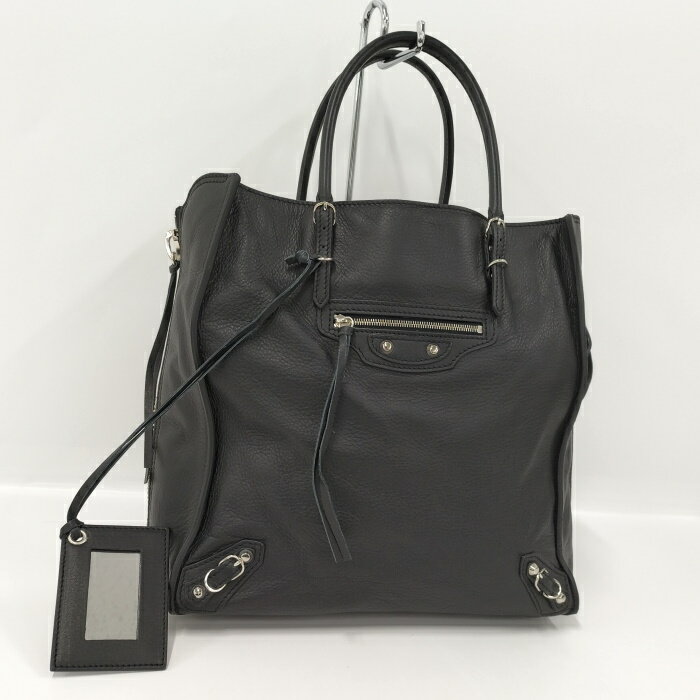 楽天JJcollection【中古】BALENCIAGA ザ ペーパー ハンドバッグ レザー ブラック 255412