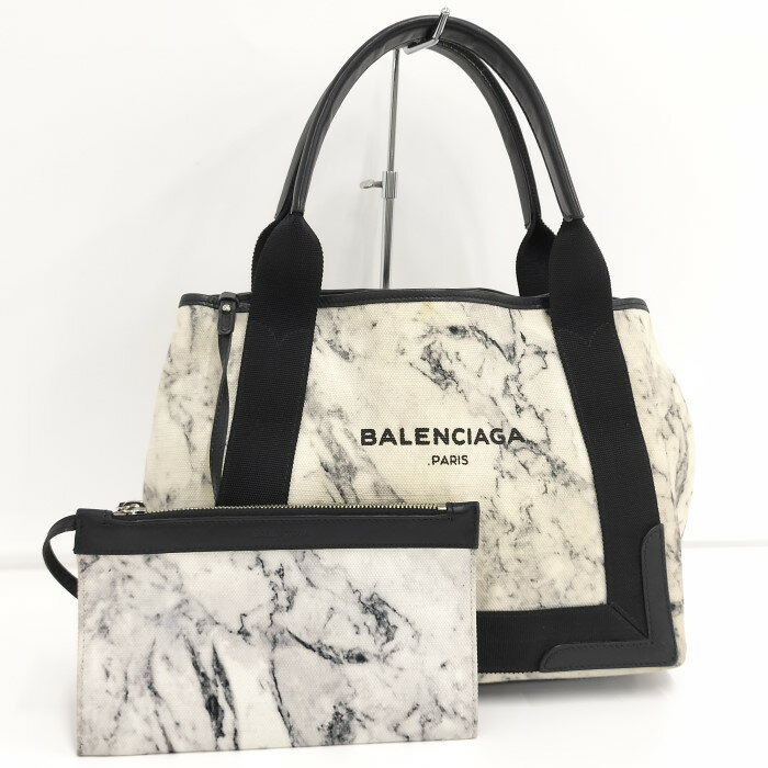 【中古】BALENCIAGA ネイビーカバスS 