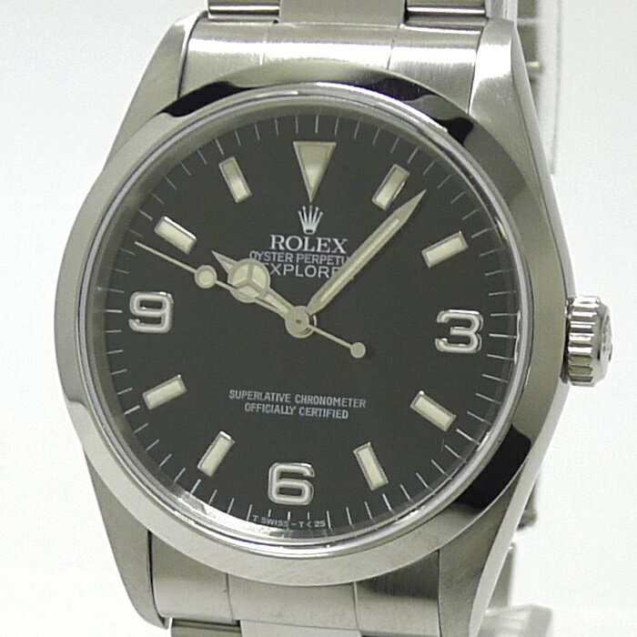 【中古】ROLEX エクスプローラー1 自動巻き SS ブラック文字盤 U番 14270