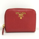 【中古】PRADA コインケース レザー レッド