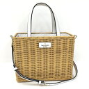 【中古】kate spade かごバッグ サム ウィーカー レモンゼスト ミディアム サッチェル WKRU6859