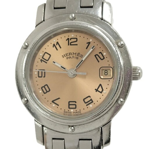 【中古】HERMES クリッパー レディース 腕時計 クオーツ SS オレンジ文字盤 CL4.210 【中古】HERMES クリッパー レディース 腕時計 クオーツ SS オレンジ文字盤 CL4.210