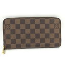 【中古】LOUIS VUITTON ラウンドファスナー長財布 ジッピーウォレット ダミエエベヌ N41661(4)