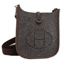 【中古】HERMES エブリンTPM ショルダーバッグ フェルト レザー グレー U刻印