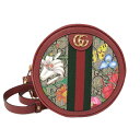 【中古】GUCCI オフィディア ミニ バックパック GGフローラ レザー PVC レッド ブラウン系 598661