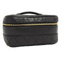 【中古】CHANEL バニティバッグ ビコローレ レザー ブラック A01618
