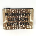 【中古】BURBERRY クラッチバッグ ビックロゴ PVC