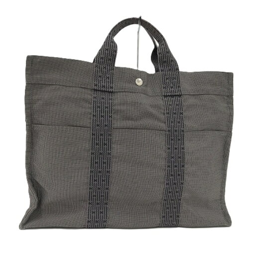 【中古】HERMES エールライントートMM トートバッグ キャンバス グレー 【中古】HERMES エールライントートMM トートバッグ キャンバス グレー