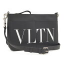 【中古】VALENTINO CARAVANI ショルダーバッグ レザー VLTN ブラック