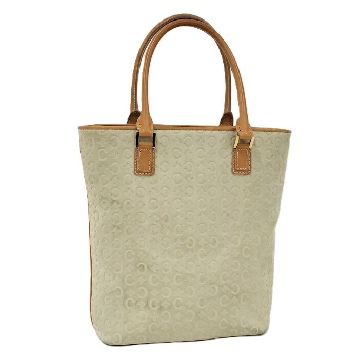 【中古】CELINE モノグラムトートバッグ スエード ベージュ