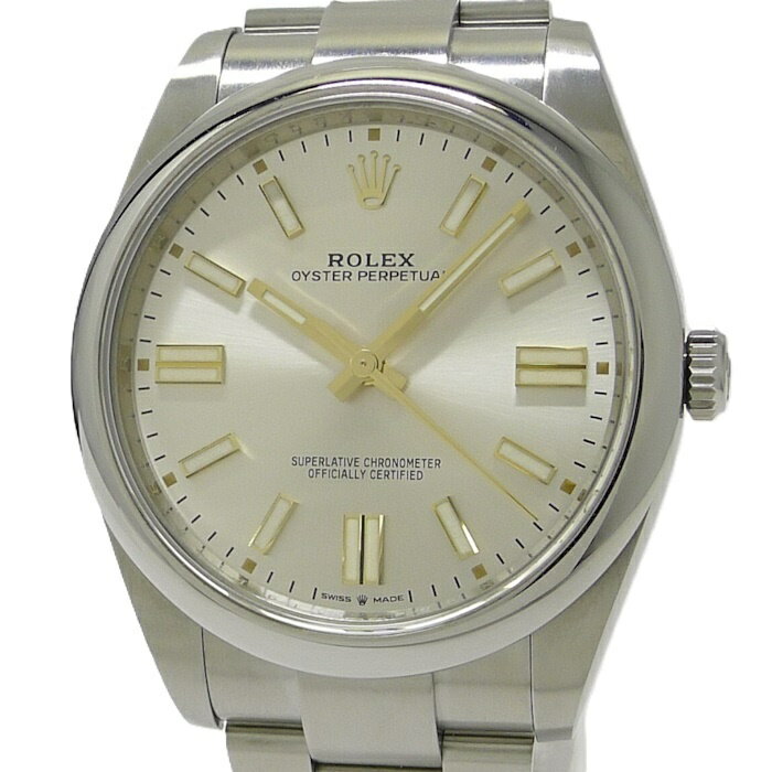 【中古】ROLEX オイスターパーペチュアル SS 自動巻き シルバー文字盤 ランダムシリアル 124300