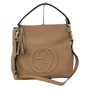 【中古】GUCCI 2WAY ショルダーバッグ ソーホー インターロッキングG レザー ブラウン 536194