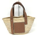 【中古】LOEWE バスケットバッグ ハンドバッグ ラフィア ベージュ 327.02.S92