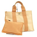【中古】HERMES トートバッグ コキアージュPM キャンバス オレンジ
