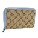 【中古】GUCCI ラウンドファスナー長財布 GGキャンバス ベージュ 420113