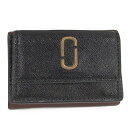 【中古】MARC JACOBS 三つ折り財布 スナップショット レザー ブラック ボルドー|詳細画像