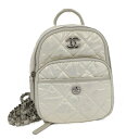 【中古】CHANEL ネージュコレクション バックパック ホワイト ナイロン AS4366