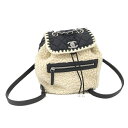 【中古】CHANEL バックパック アイボリー ブラック ボア ナイロン A57580(4)