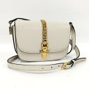 【中古】GUCCI ショルダーバッグ シルヴィ レザー ホワイト 615965