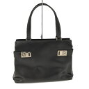 【中古】Salvatore Ferragamo ハンドバッグ ガンチーニ レザー ブラック