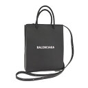 【中古】BALENCIAGA 2WAYハンドバッグ ラージ ショッピングバッグ レザー ブラック 757776