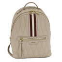 【中古】BALLY バックパック ダッフィ ダイヤモンド レザー ベージュ