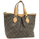 【中古】LOUIS VUITTON パレルモPM ハンドバッグ モノグラム ブラウン M40145
