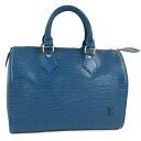 【中古】LOUIS VUITTON スピーディ25 ハンドバッグ エピ トレドブルー M43015