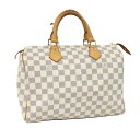 【中古】LOUIS VUITTON スピーディ30 ハンドバッグ ダミエ アズール N41533