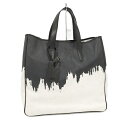 【中古】Yves Saint Laurent トートバッグ PVC レザー ブラック ホワイト 188651 002122
