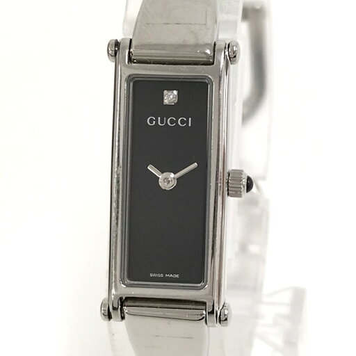 【中古】GUCCI バングルウォッチ クオーツ SS ブラック文字盤 1500L 【中古】GUCCI バングルウォッチ クオーツ SS ブラック文字盤 1500L