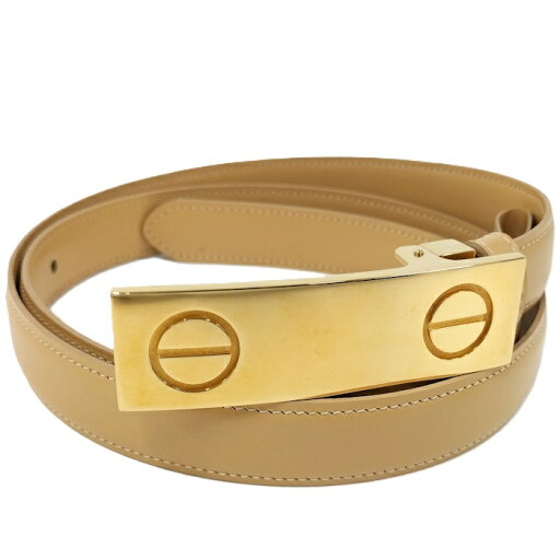【中古】Cartier ベルト ラブコレクション ベージュ ゴールド レザー 【中古】Cartier ベルト ラブコレクション ベージュ ゴールド レザー