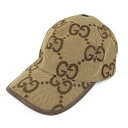 【中古】GUCCI ベースボールキャップ ジャンボGG キャンバス ベージュ 681264