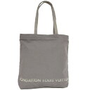【中古】FONDATION LOUIS VUITTON トートバッグ キャンバス ロゴ グレー