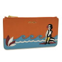 【中古】PRADA フラットポーチ トロピカル レザー マルチカラー 1M1152