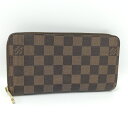 【中古】LOUISVUITTON ジッピーウォレット ラウンドファスナー長財布 ダミエ エベヌ N60015