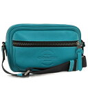 【中古】COACH ショルダーバッグ レザー ターコイズブルー