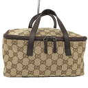 【中古】GUCCI バニティバッグ ベージュ GGキャンバス 124540