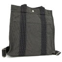 【中古】HERMES エールライン アドMM リュック バックパック キャンバス グレー