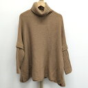 【中古】GUCCI タートルネック ニット ポンチョ キャメル100% ベージュ系 297824 表記サイズM(4)