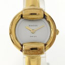 【中古】GUCCI バングルウォッチ 腕時計 S/S クオーツ ホワイト文字盤 GP ゴールド(2)