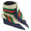 【中古】GUCCI インターロッキングG ホースビット プリント シルク ネックボウ スカーフ 627810(4)